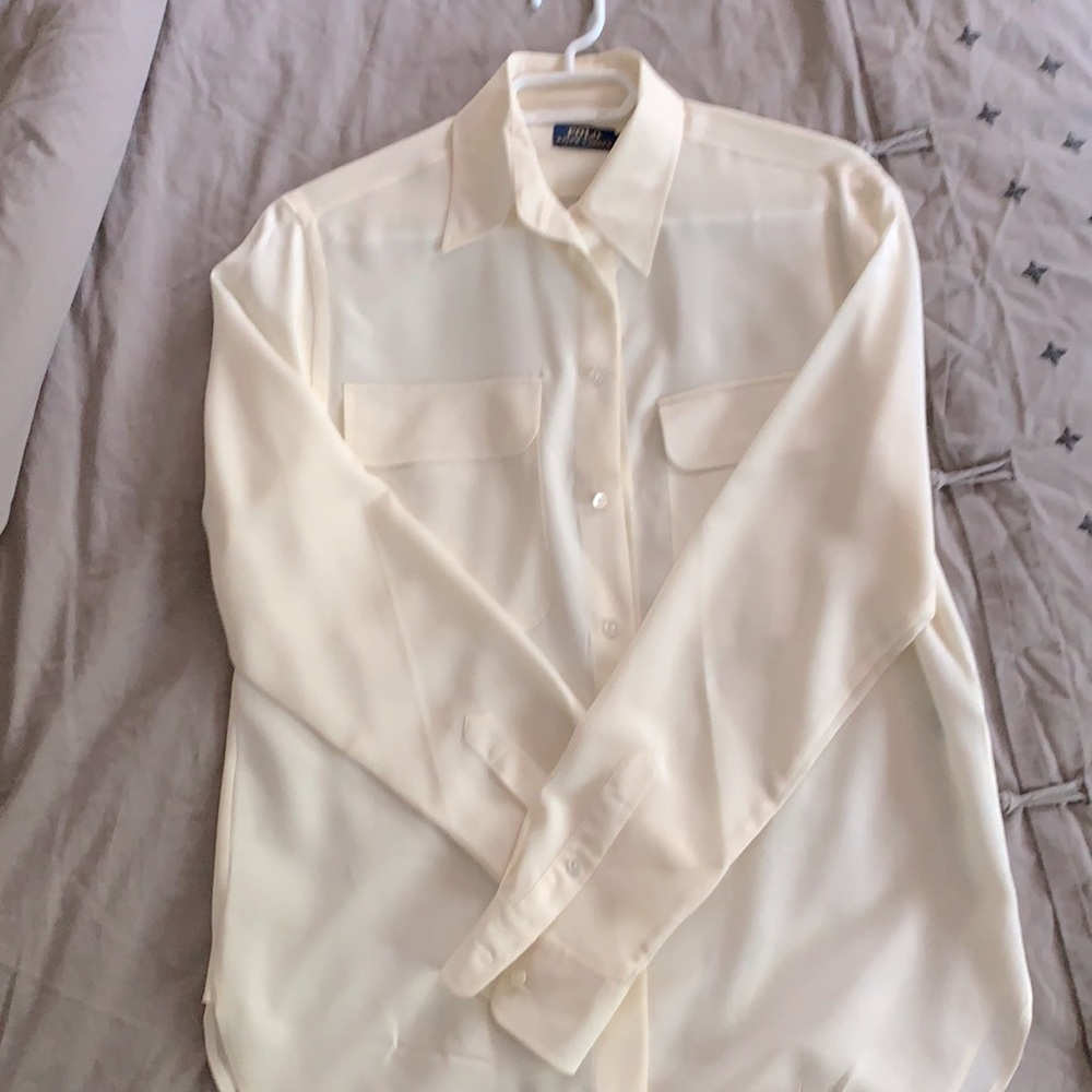 Polo Ralph Lauren Ivory 109% Mulberry Silk Shirt